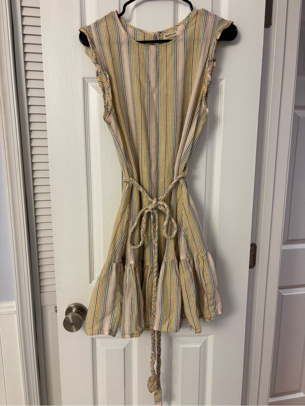 Striped Summer Dress in Yellow & Blue